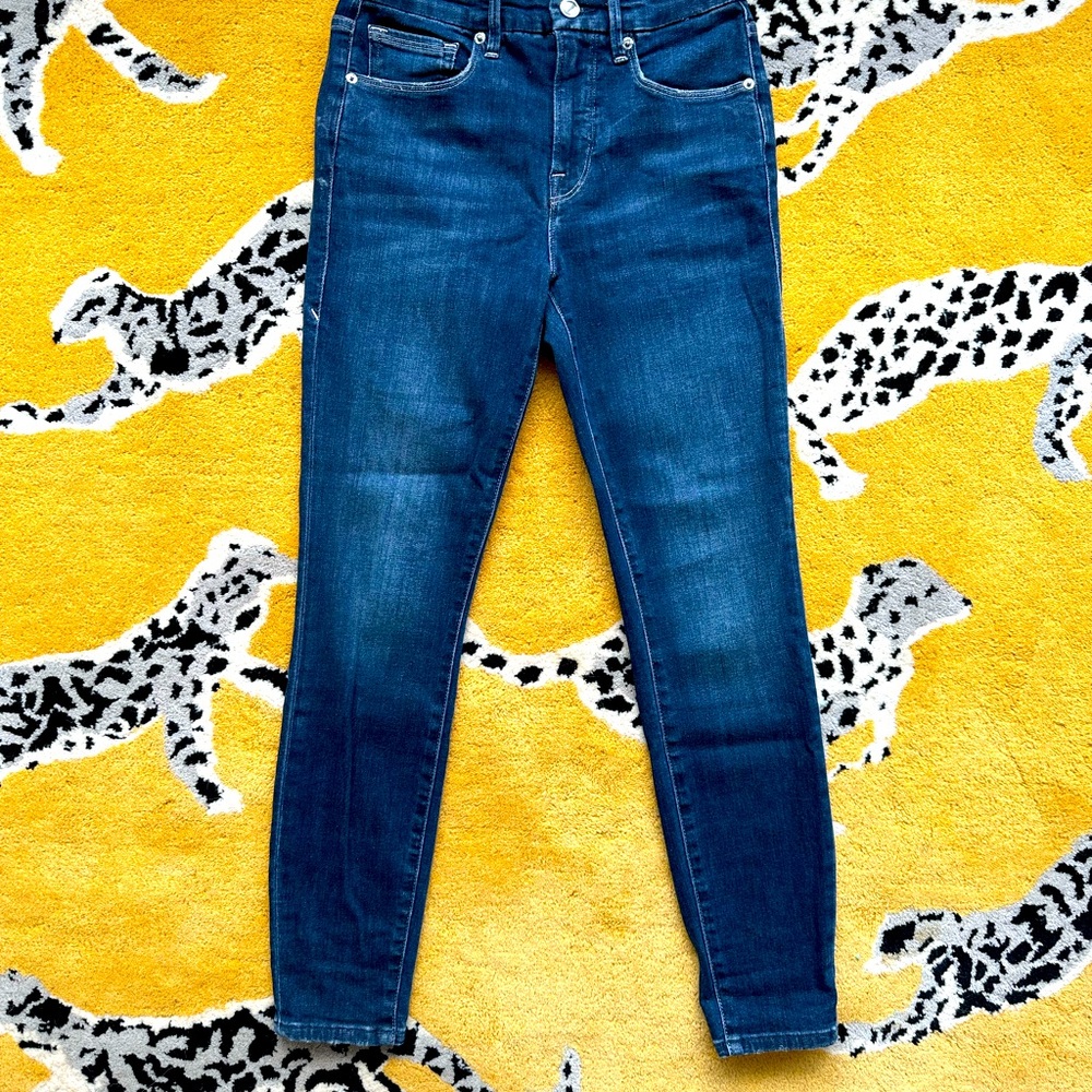 Good American Good Leg crop - medium blue